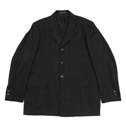 Y's for men Black Wool Gabardine Long Jacket Size 3