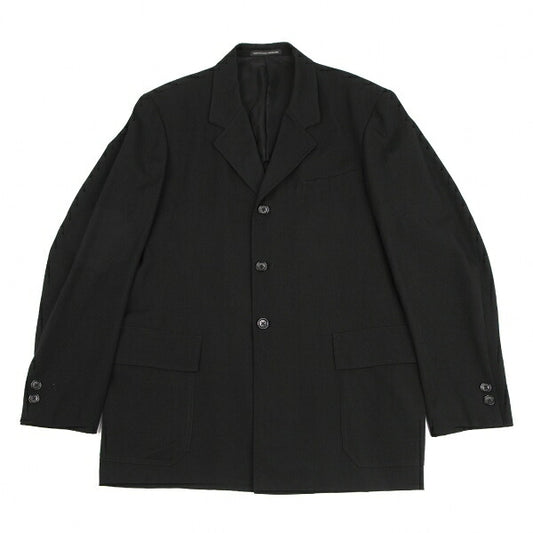 Y's for men Black Wool Gabardine Long Jacket Size 3