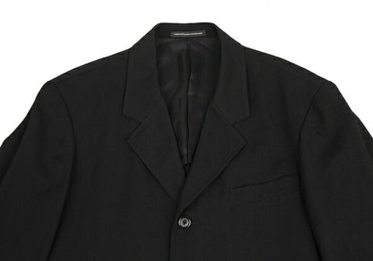 Y's for men Black Wool Gabardine Long Jacket Size 3