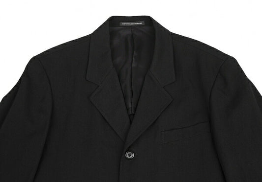 Y's for men Black Wool Gabardine Long Jacket Size 3