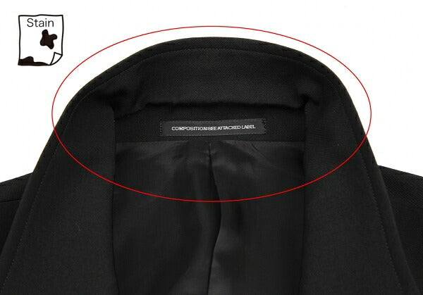 Y's for men Black Wool Gabardine Long Jacket Size 3