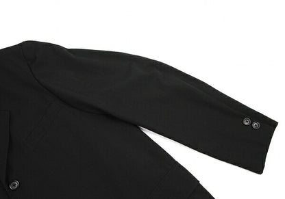 Y's for men Black Wool Gabardine Long Jacket Size 3