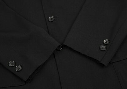 Y's for men Black Wool Gabardine Long Jacket Size 3