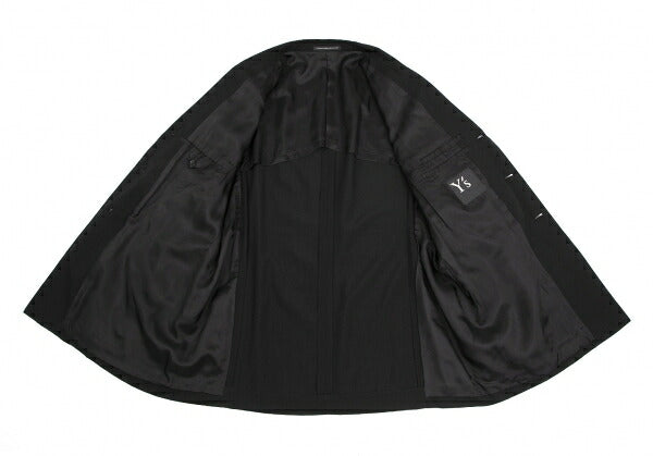Y's for men Black Wool Gabardine Long Jacket Size 3