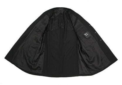 Y's for men Black Wool Gabardine Long Jacket Size 3
