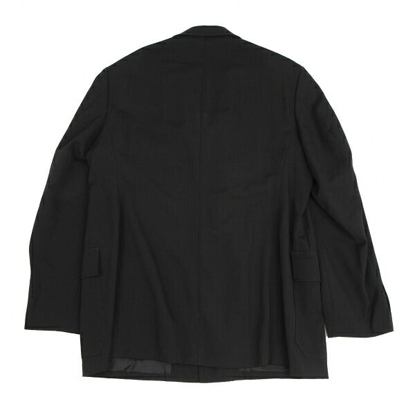 Y's for men Black Wool Gabardine Long Jacket Size 3
