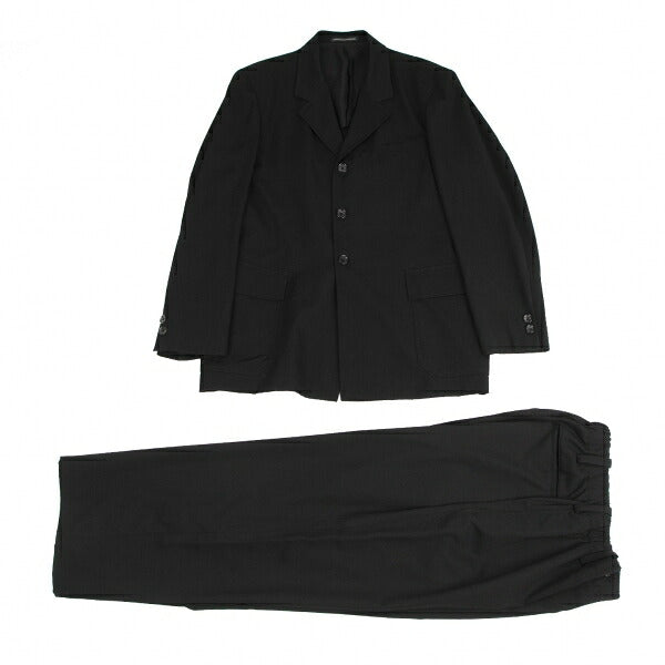 Y's for men Black Wool Gabardine Long Jacket Size 3