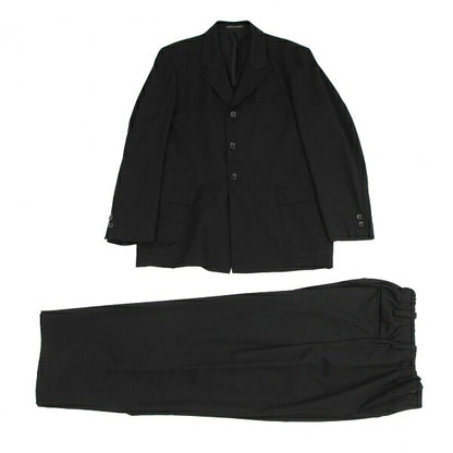 Y's for men Black Wool Gabardine Long Jacket Size 3