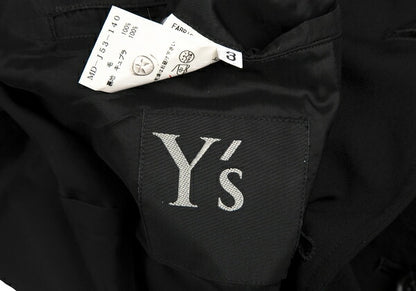 Y's for men Black Wool Gabardine Long Jacket Size 3