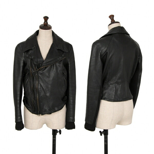 LIMI feu Cow Leather Double Rider Jacket Black Size S