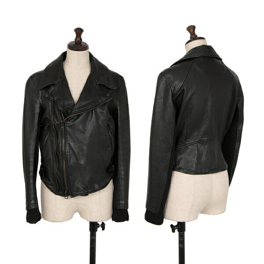LIMI feu Cow Leather Double Rider Jacket Black Size S