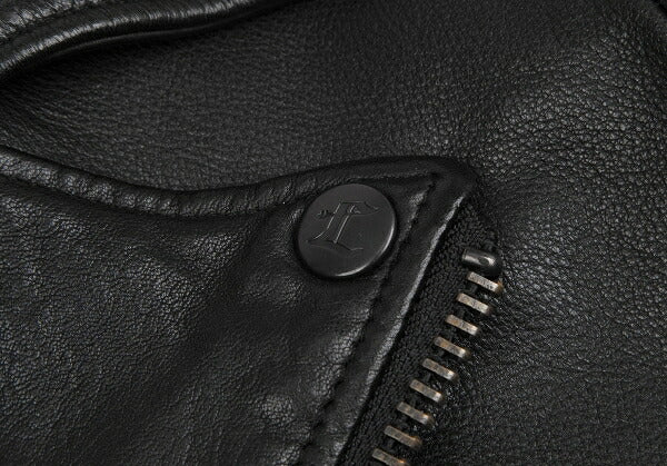 LIMI feu Cow Leather Double Rider Jacket Black Size S