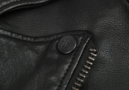 LIMI feu Cow Leather Double Rider Jacket Black Size S