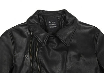 LIMI feu Cow Leather Double Rider Jacket Black Size S