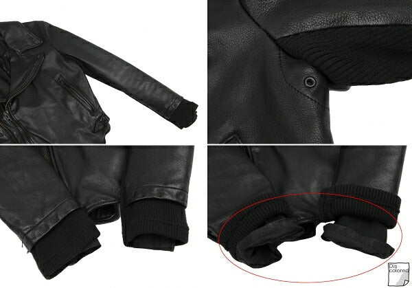 LIMI feu Cow Leather Double Rider Jacket Black Size S