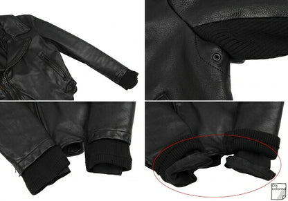 LIMI feu Cow Leather Double Rider Jacket Black Size S