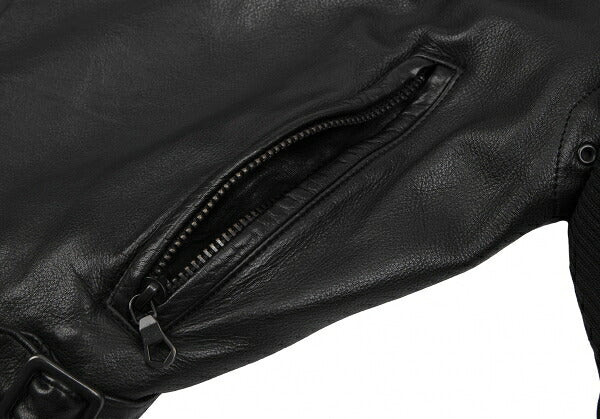 LIMI feu Cow Leather Double Rider Jacket Black Size S