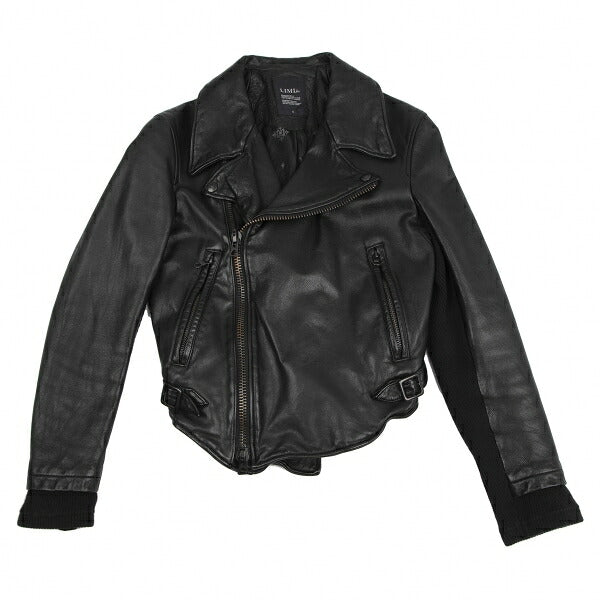 LIMI feu Cow Leather Double Rider Jacket Black Size S