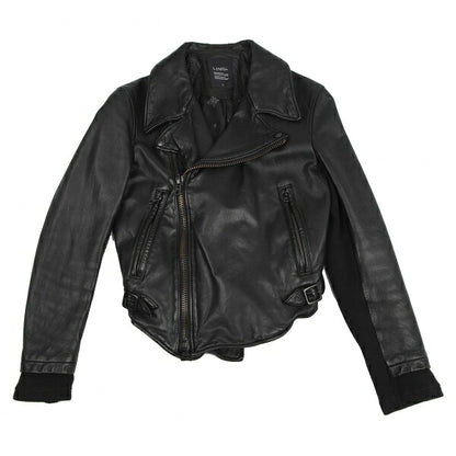 LIMI feu Cow Leather Double Rider Jacket Black Size S