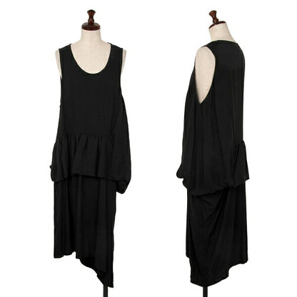 LIMI feu Tucked Fold-Over Design Dress Black Size S
