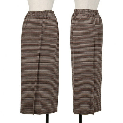 Plantation Border Jacquard Wrap Skirt Brown Multi Size M