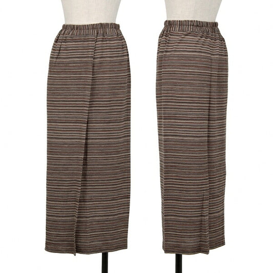Plantation Border Jacquard Wrap Skirt Brown Multi Size M