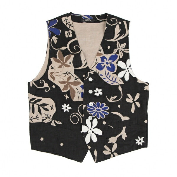 ISSEY MIYAKEPERMANENTE Linen Floral Print Vest Black Size M