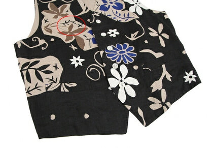 ISSEY MIYAKEPERMANENTE Linen Floral Print Vest Black Size M