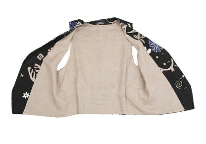 ISSEY MIYAKEPERMANENTE Linen Floral Print Vest Black Size M