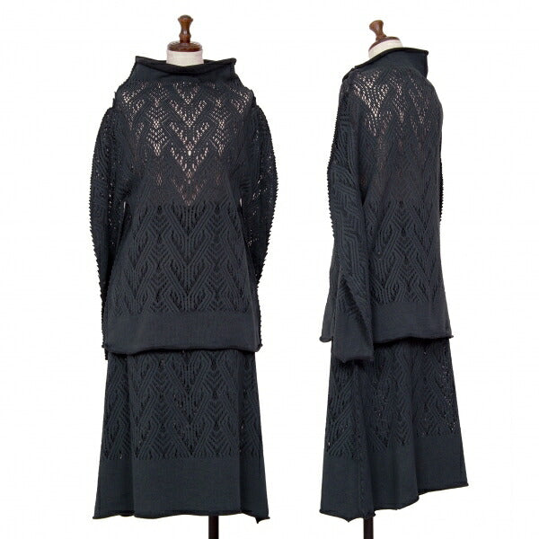 ISSEY MIYAKE A-POC INSIDE Pattern A-Line Skirt Navy Size 2