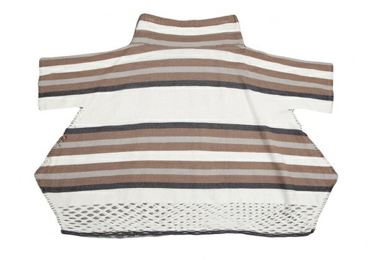 ISSEY MIYAKE A-POC INSIDE Mesh Border Ecru Brown Skirt Size 2