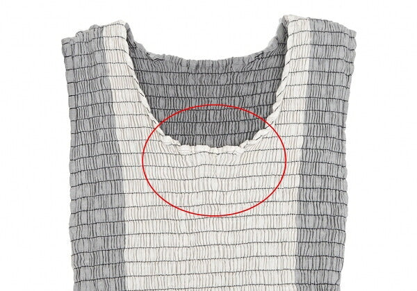 ISSEY MIYAKE Shirring Monochrome Panel Tank Top White Size 2