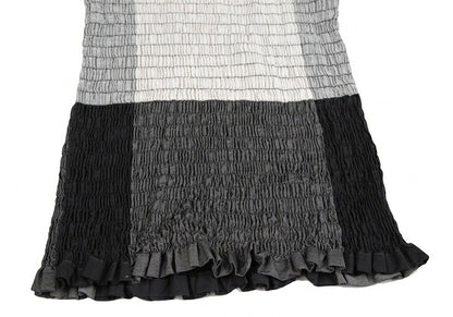 ISSEY MIYAKE Shirring Monochrome Panel Tank Top White Size 2