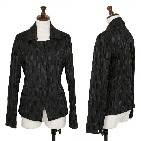 ISSEY MIYAKE Jacquard Cotton Poly Jacket Black Size 3