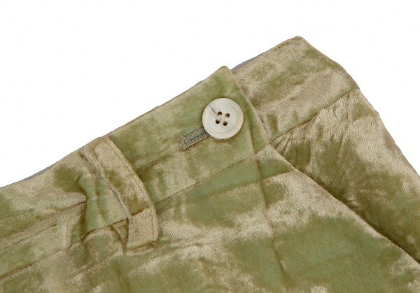 ISSEY MIYAKE Wrinkle Pleat Velour Skirt Lime Green Size 3