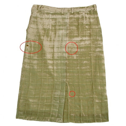 ISSEY MIYAKE Wrinkle Pleat Velour Skirt Lime Green Size 3