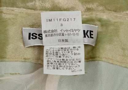ISSEY MIYAKE Wrinkle Pleat Velour Skirt Lime Green Size 3