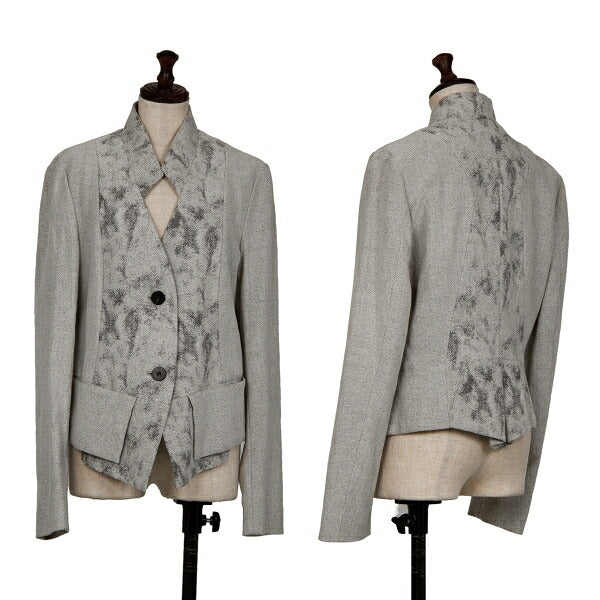 ISSEY MIYAKE Paint Jacquard Cutting Jacket Gray Size 3