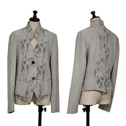 ISSEY MIYAKE Paint Jacquard Cutting Jacket Gray Size 3