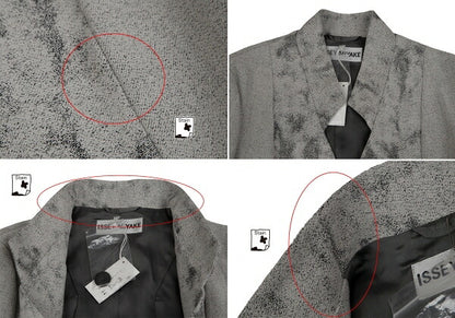 ISSEY MIYAKE Paint Jacquard Cutting Jacket Gray Size 3