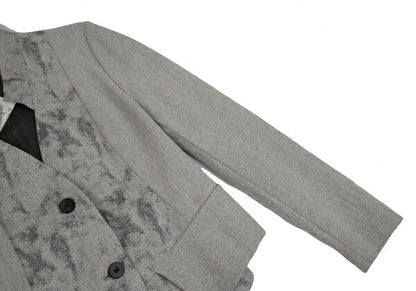 ISSEY MIYAKE Paint Jacquard Cutting Jacket Gray Size 3