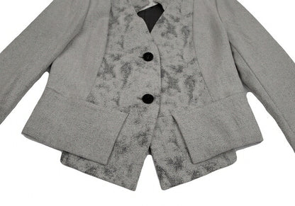 ISSEY MIYAKE Paint Jacquard Cutting Jacket Gray Size 3