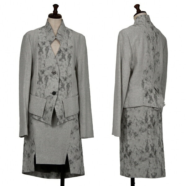 ISSEY MIYAKE Paint Jacquard Cutting Jacket Gray Size 3