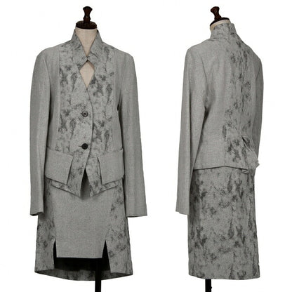 ISSEY MIYAKE Paint Jacquard Cutting Jacket Gray Size 3