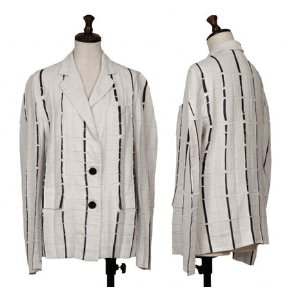 ISSEY MIYAKE Line Dye Wrinkle Pleat Jacket Light Gray Size 2
