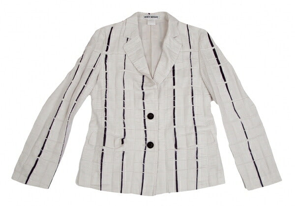 ISSEY MIYAKE Line Dye Wrinkle Pleat Jacket Light Gray Size 2