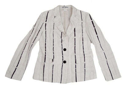 ISSEY MIYAKE Line Dye Wrinkle Pleat Jacket Light Gray Size 2