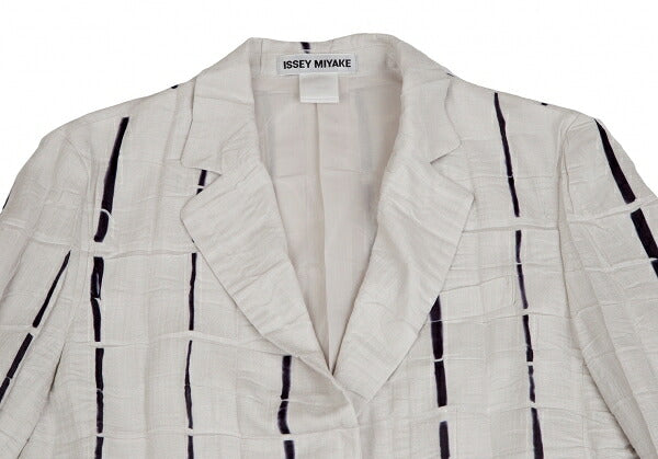 ISSEY MIYAKE Line Dye Wrinkle Pleat Jacket Light Gray Size 2