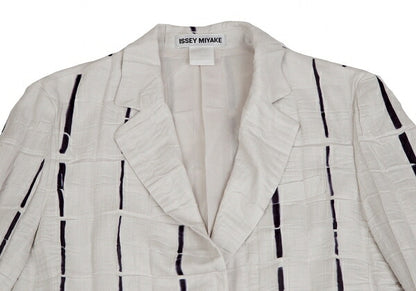 ISSEY MIYAKE Line Dye Wrinkle Pleat Jacket Light Gray Size 2