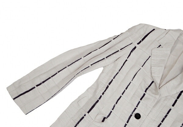 ISSEY MIYAKE Line Dye Wrinkle Pleat Jacket Light Gray Size 2